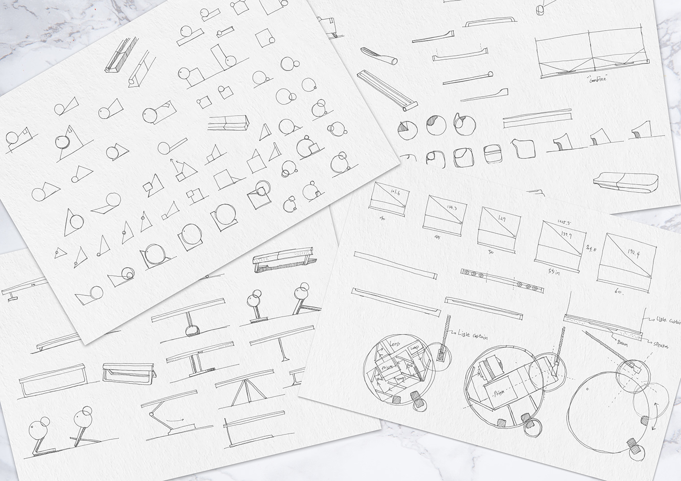 product design，industrial design，concise，Self contained light curtain，Projector，