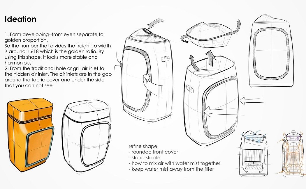 product design，industrial design，beautiful，humidifier，air cleaner，