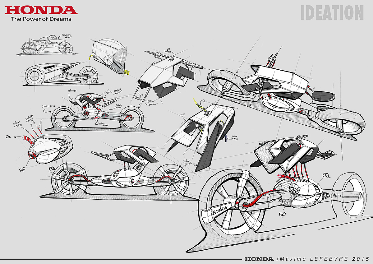 honda，本田，未来，摩托车，交通，草稿，设计，