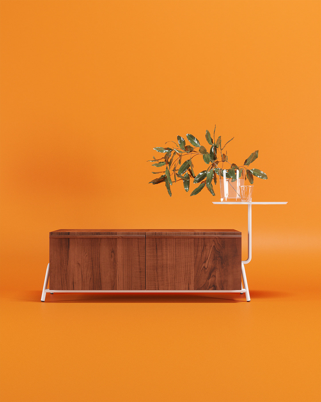 chest of drawers，Coffee table，orange，W&W，furniture design ，