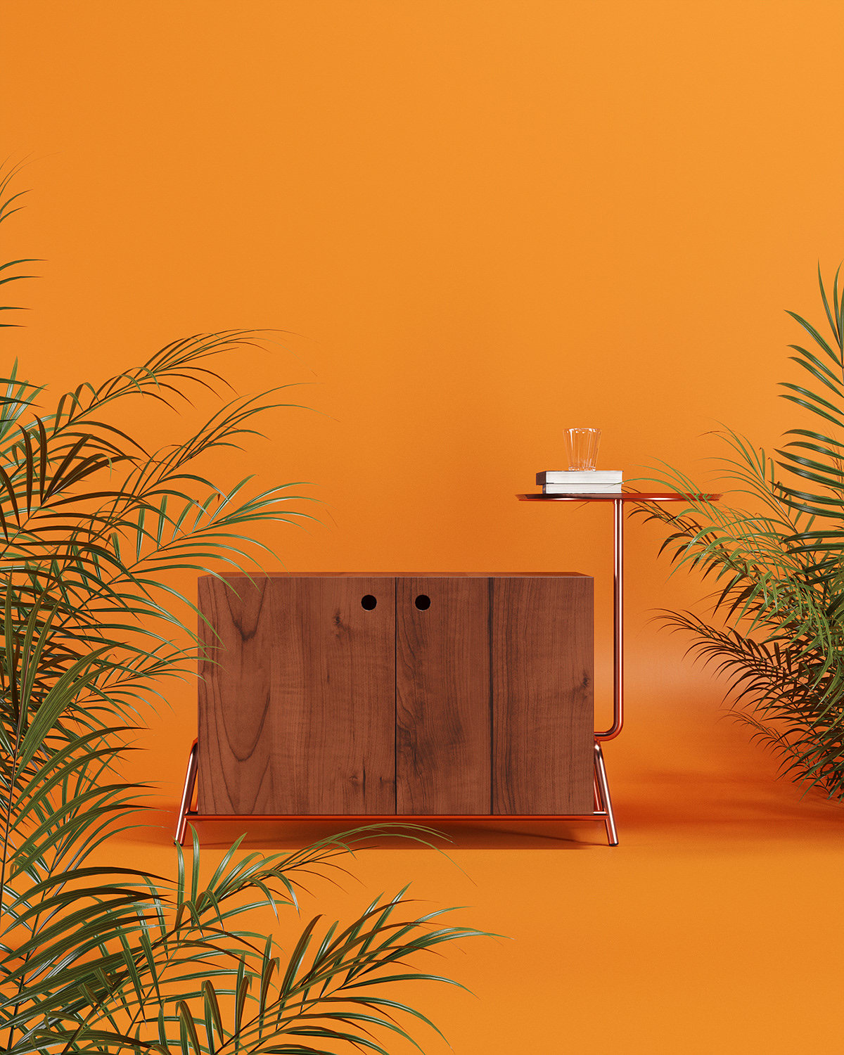 chest of drawers，Coffee table，orange，W&W，furniture design ，