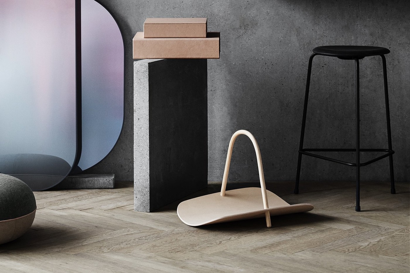 layer，product design，industrial design，Minimalist，Walnut，oak，Minimalist，Basket，