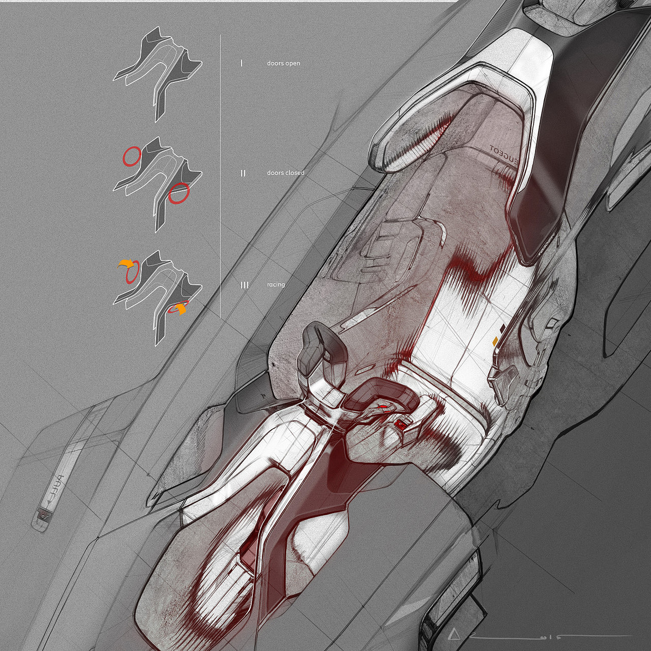 beautiful，Conceptual sketch design，L500 R HYbrid，