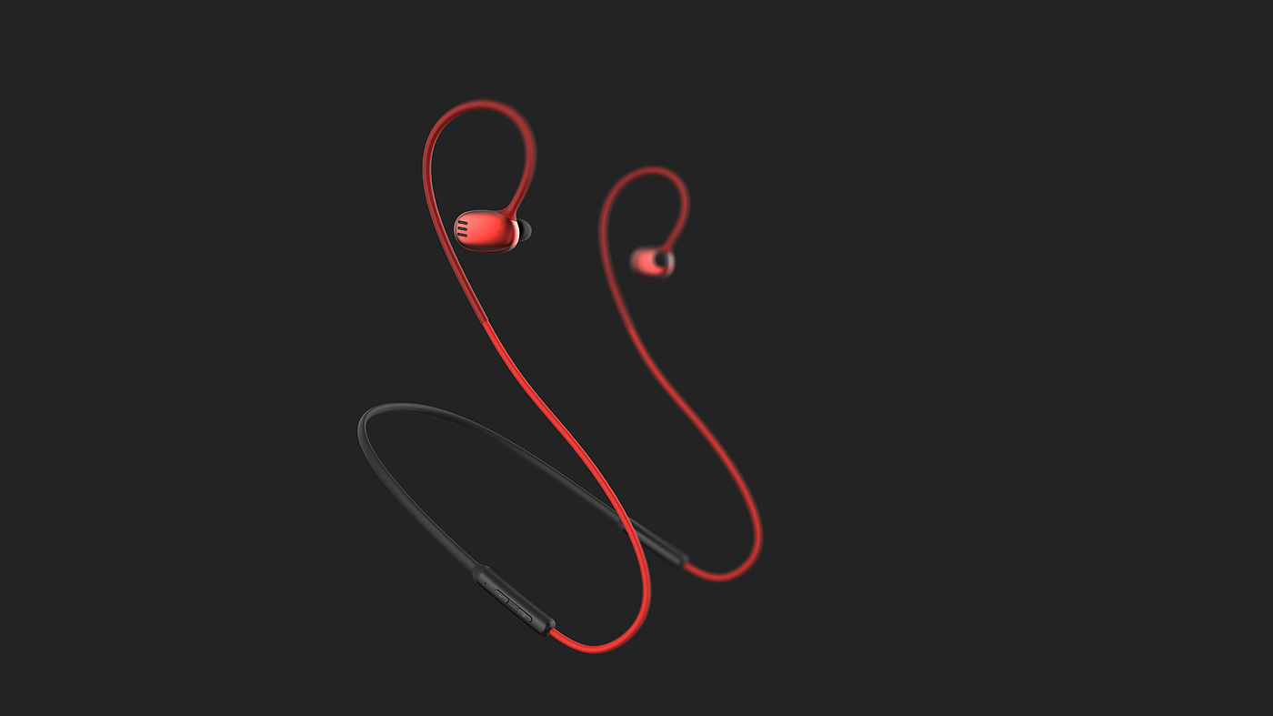 耳机，红色，简洁，科技，电器，运动，时尚，