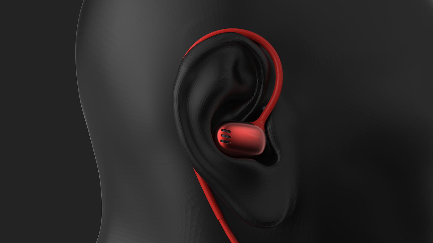 耳机，红色，简洁，科技，电器，运动，时尚，