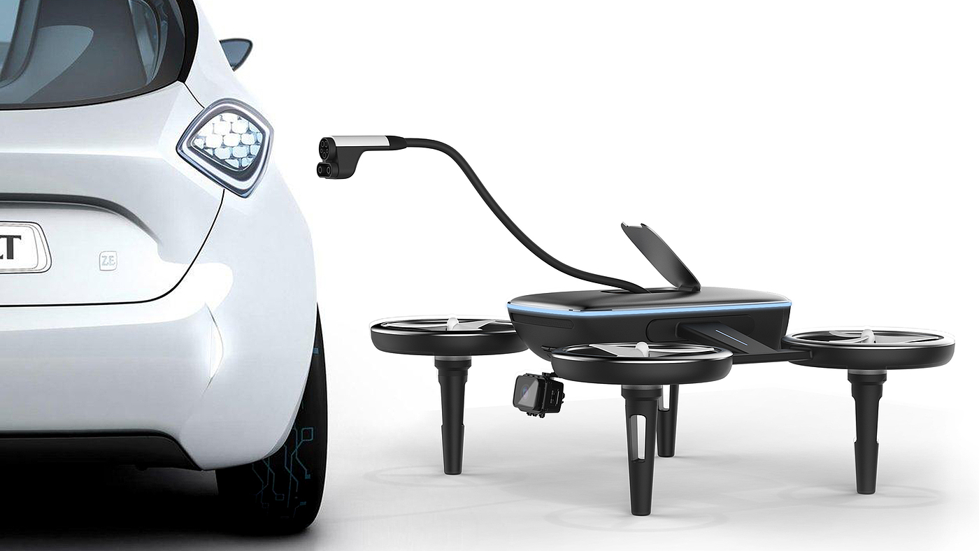 intelligence，black，Charging UAV，Volt，