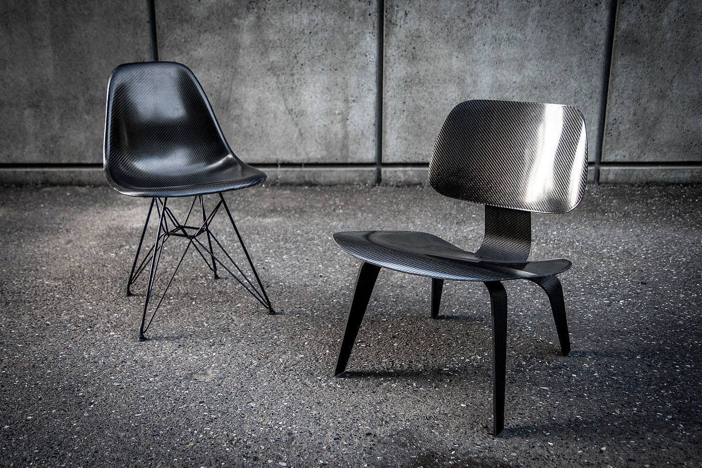 Carbon Eames，carbon fibre，black，furniture，