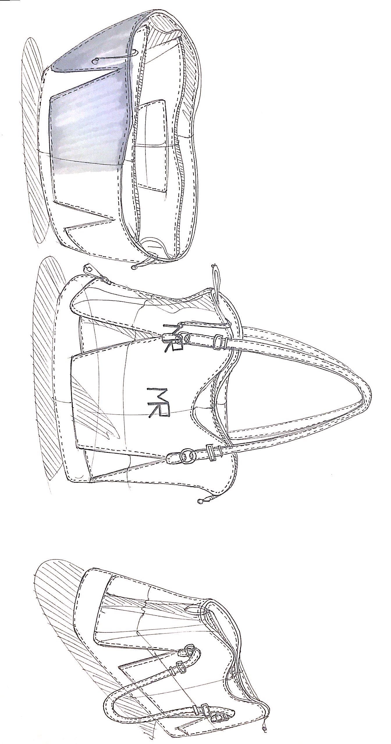 Luggage design line draft，