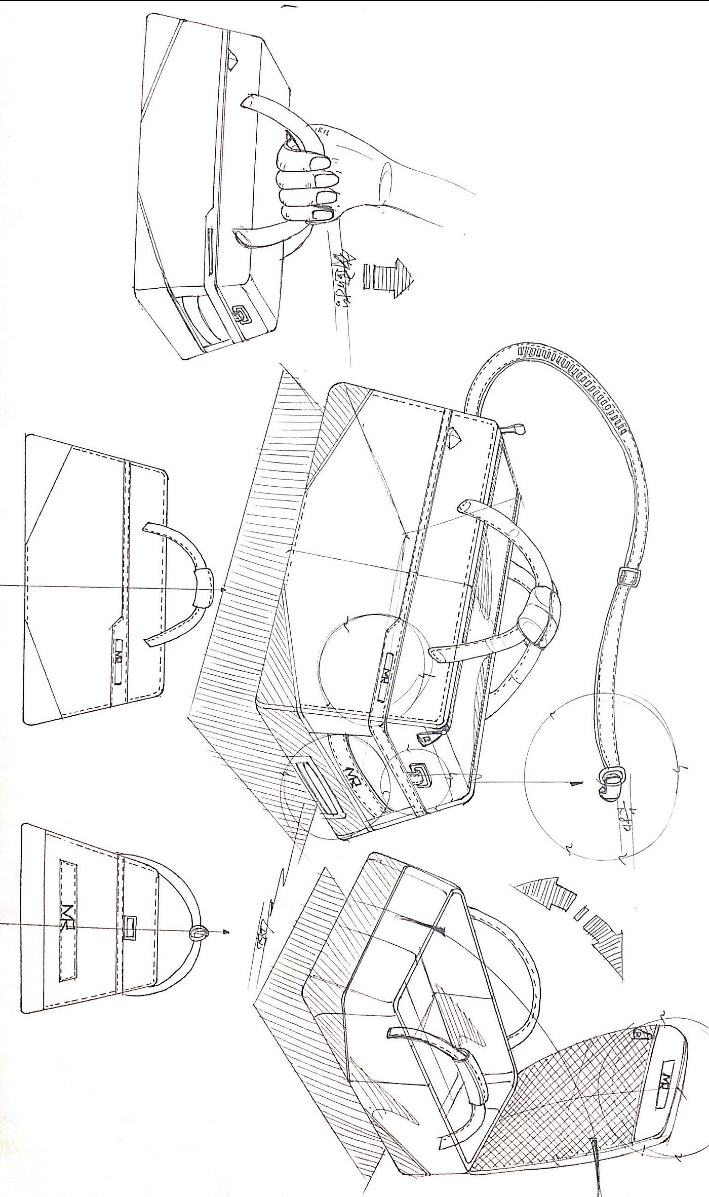 Luggage design line draft，