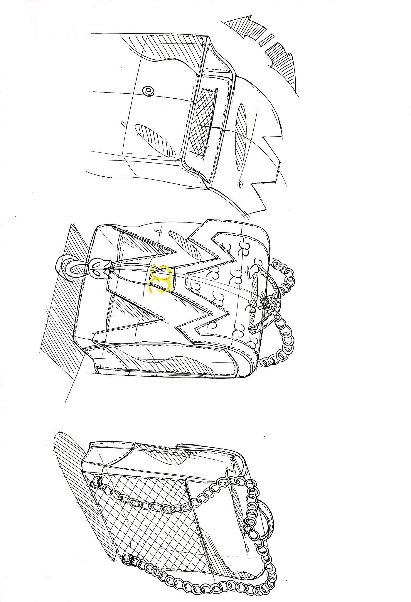 Luggage design line draft，