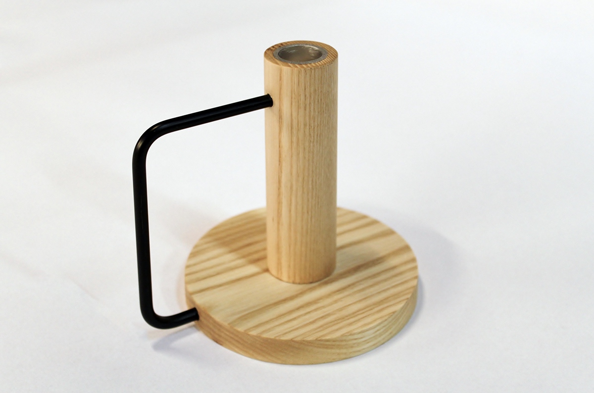 product design，industrial design，Metal，wood，Candlestick，