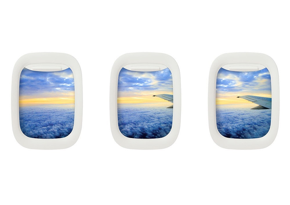 Aircraft window，Picture frame，Three frames，Hanging frame，white，