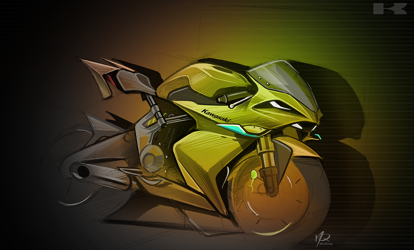 motorcycle，sketch，ps，