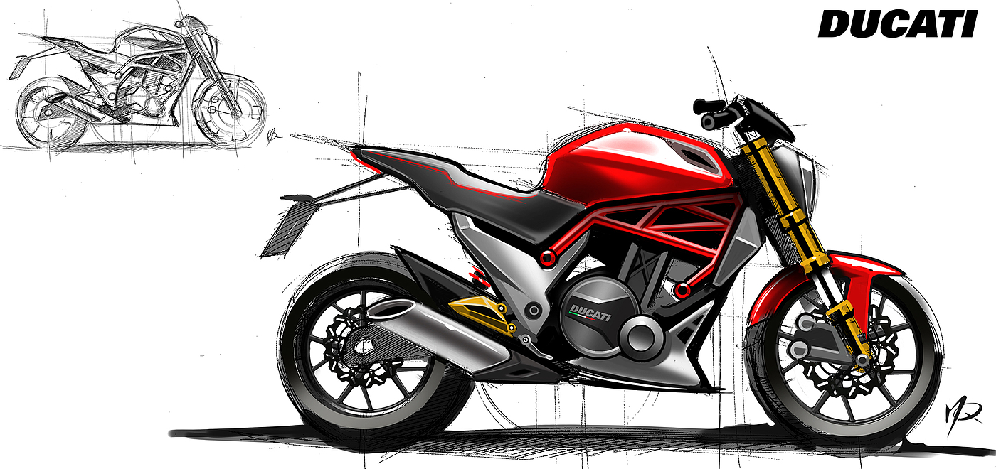 motorcycle，sketch，ps，