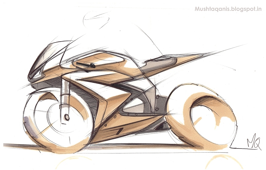 motorcycle，sketch，ps，