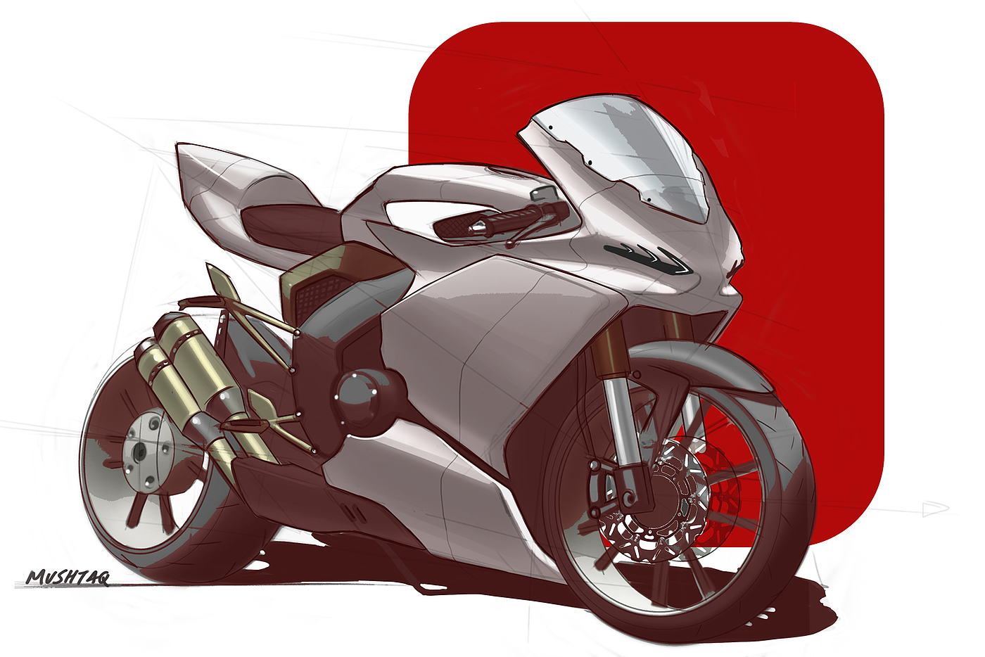 motorcycle，sketch，ps，