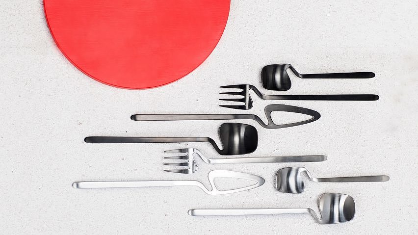 雕刻，刀叉，勺子，餐具，Skelton，