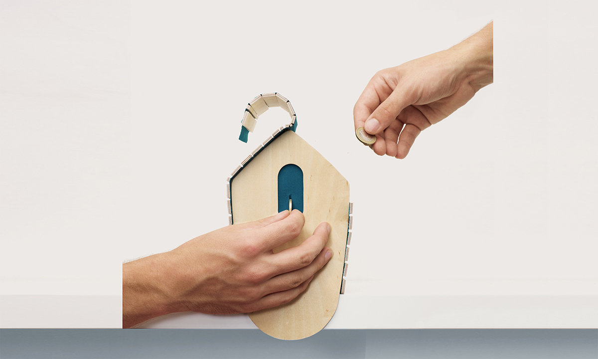 save money，Collection number 1，Savings box，Limited edition，sketch，Birch plywood ，