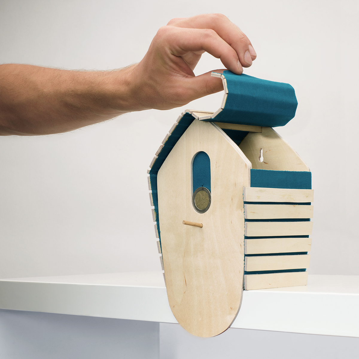 save money，Collection number 1，Savings box，Limited edition，sketch，Birch plywood ，