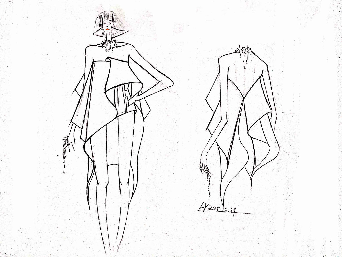 clothing design，Lan Yu，manuscript，