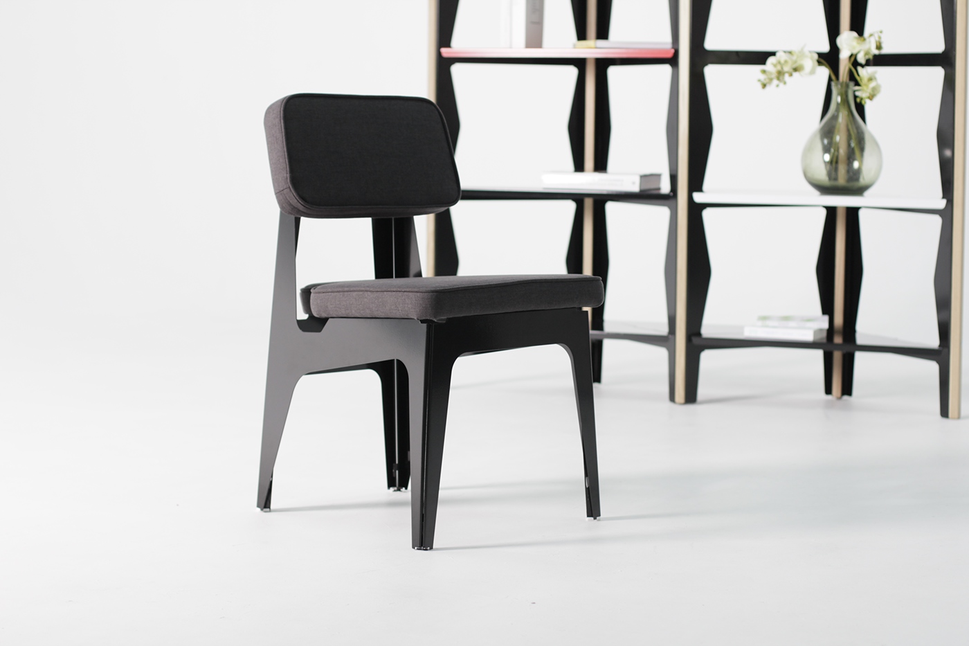 Cushion，Screw，Sheet metal，grey，white，black，chair，OULA Chair，