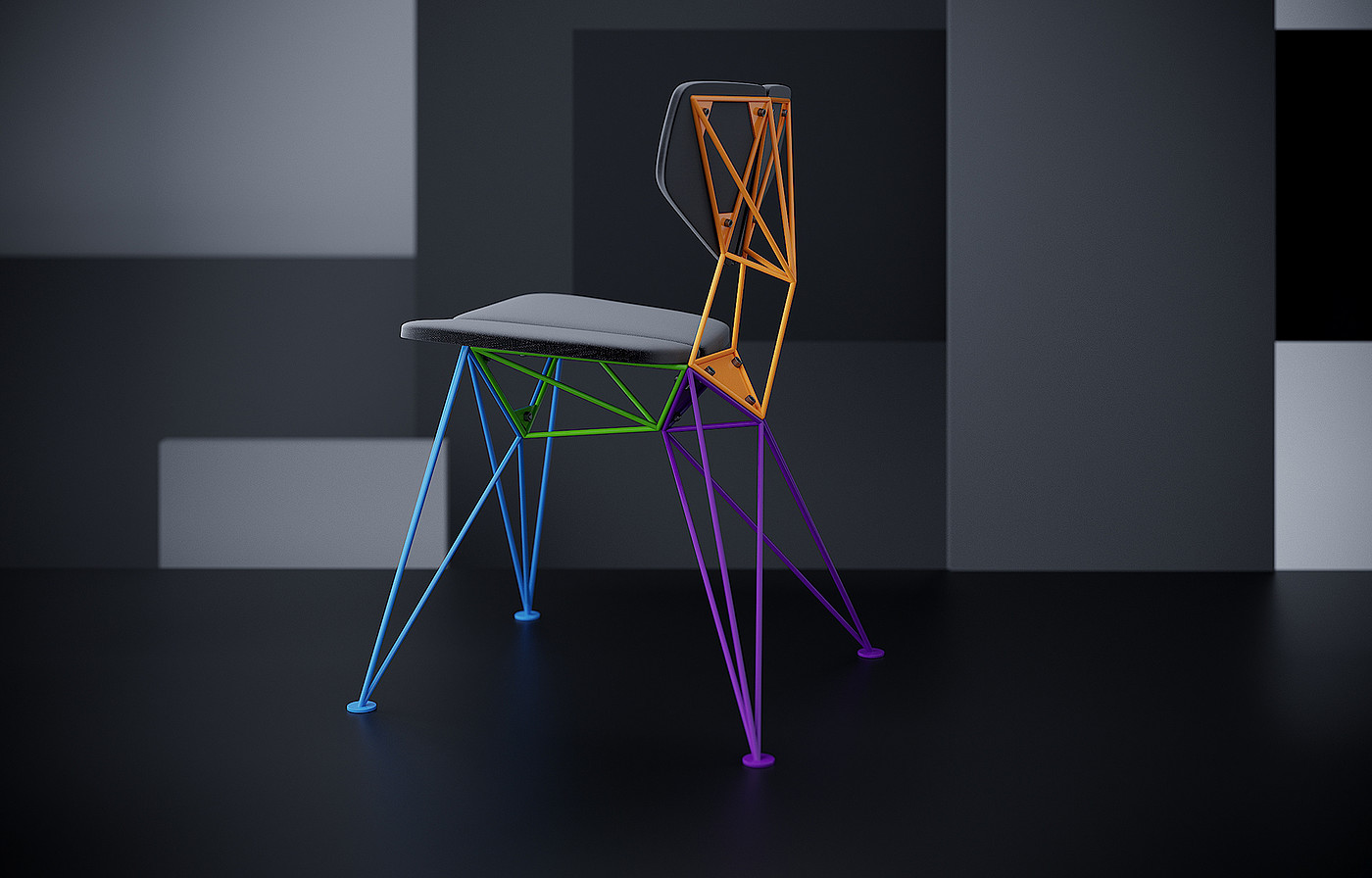product design，chair，Metal，