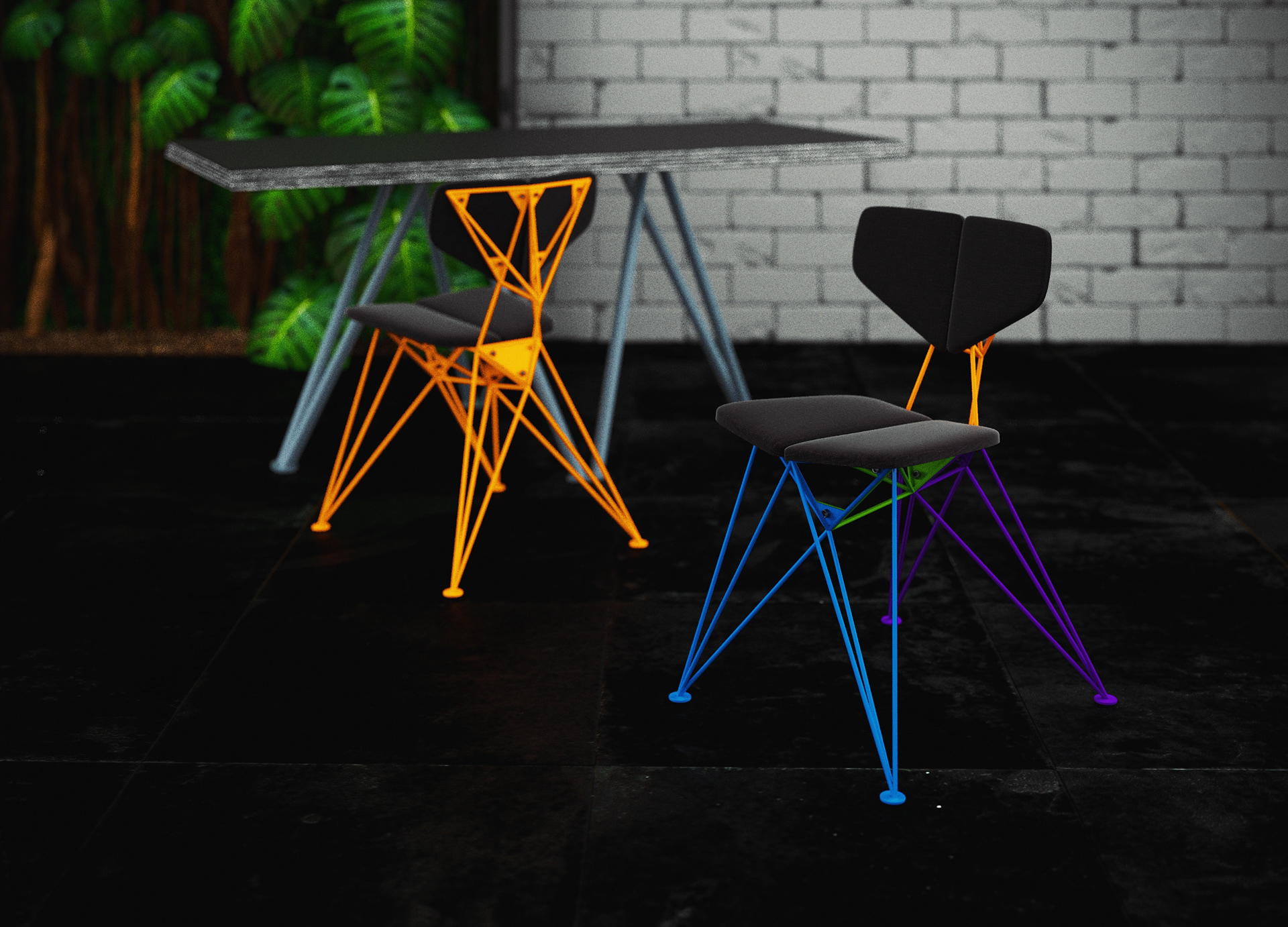 product design，chair，Metal，