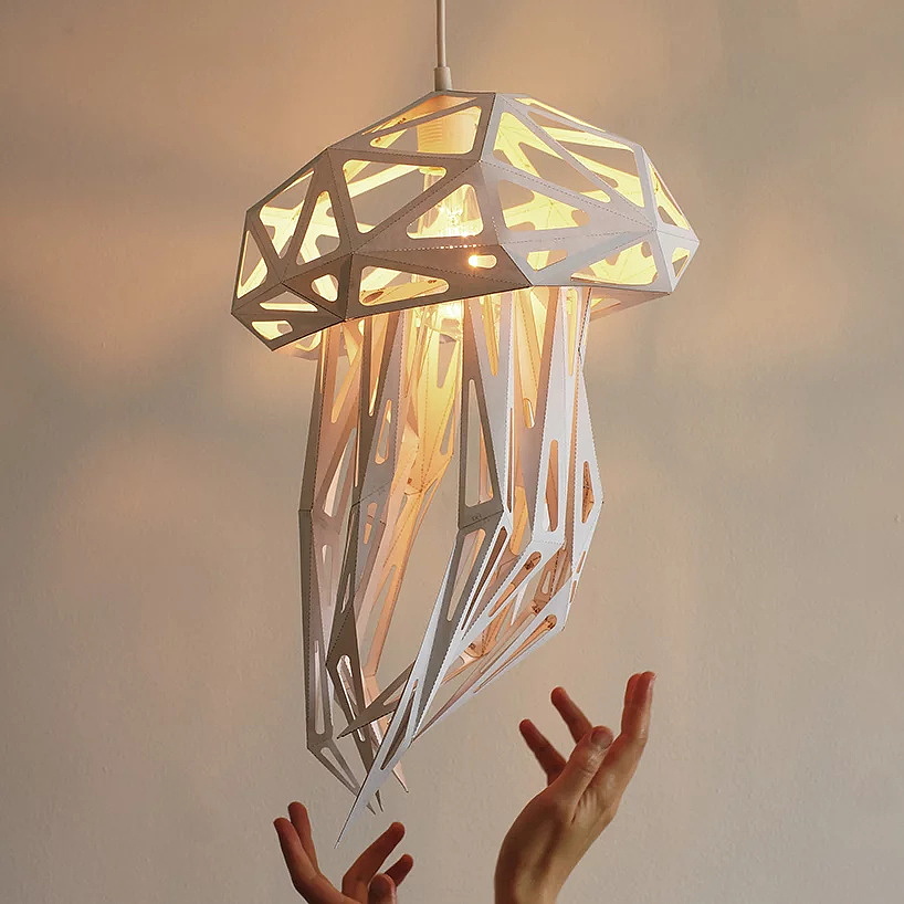 Lamp design，Paper，Jellyfish lampshade，