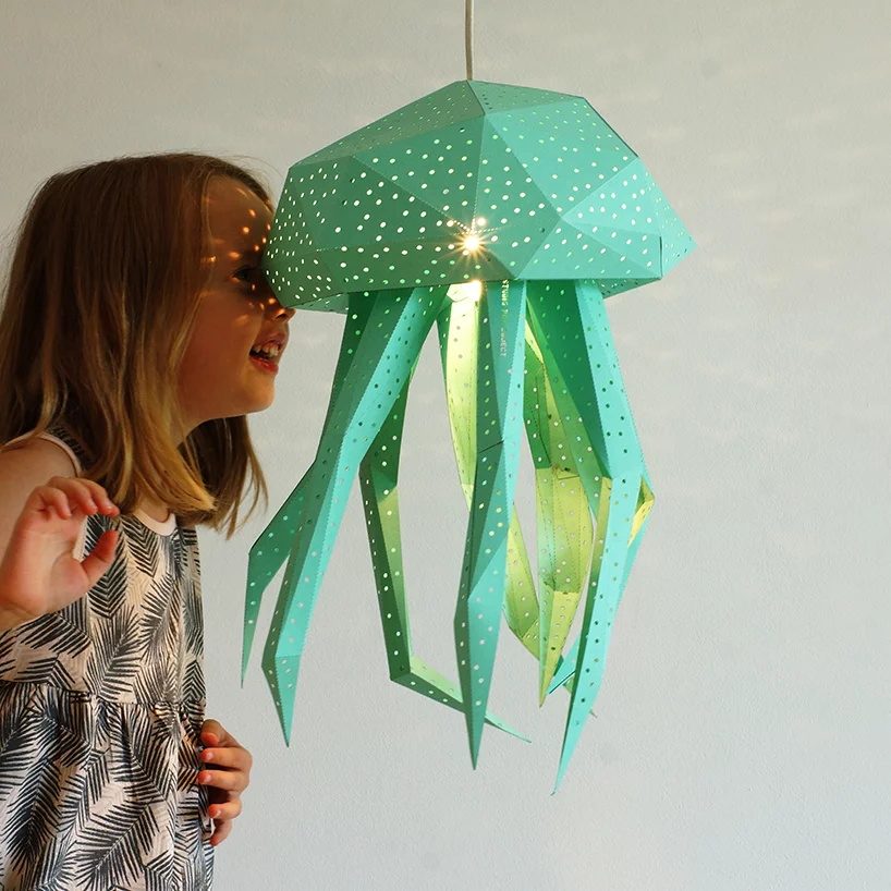 Lamp design，Paper，Jellyfish lampshade，