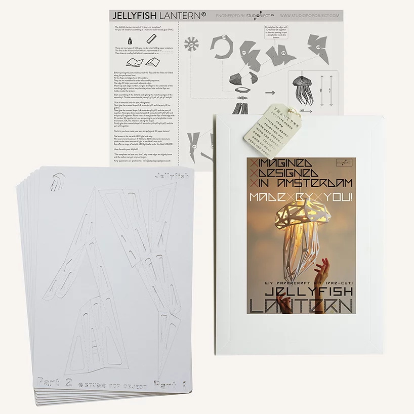 Lamp design，Paper，Jellyfish lampshade，