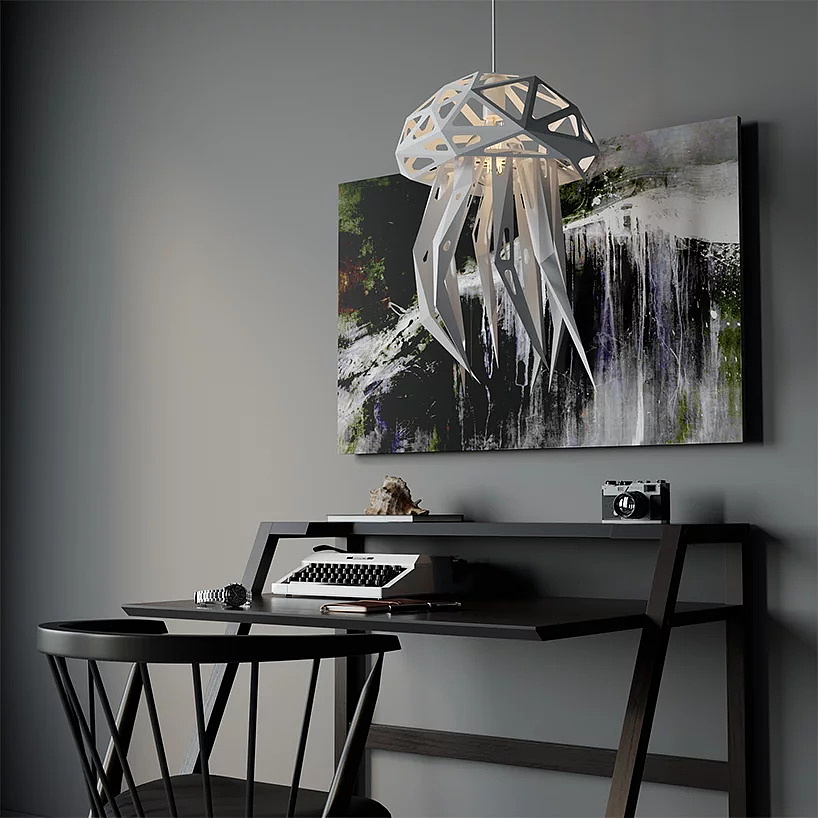Lamp design，Paper，Jellyfish lampshade，