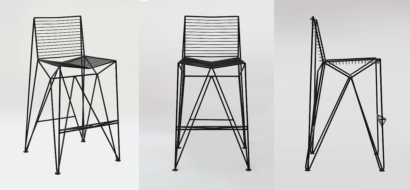 product design，Thorn-2，Metal bar chair，