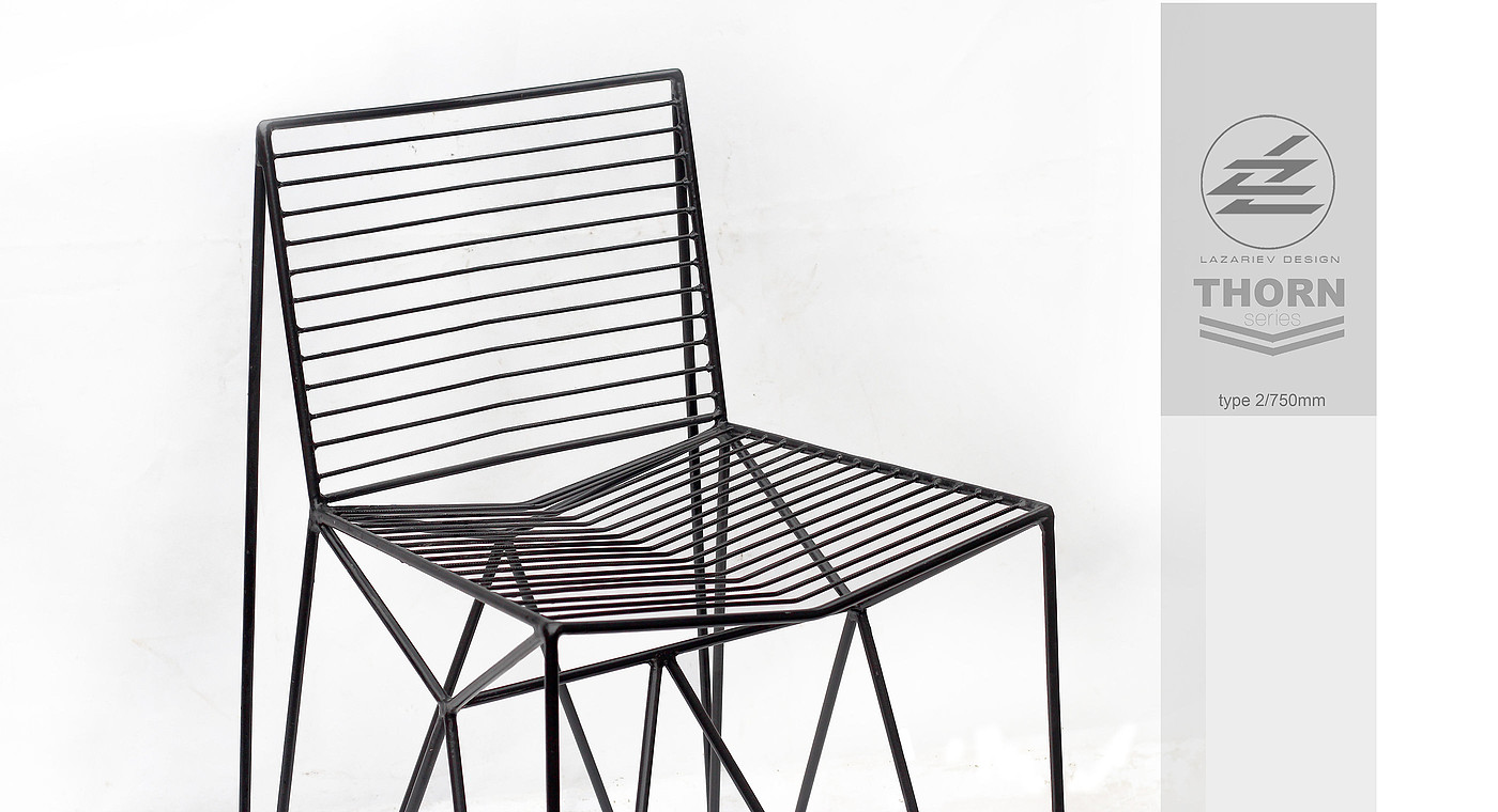 product design，Thorn-2，Metal bar chair，