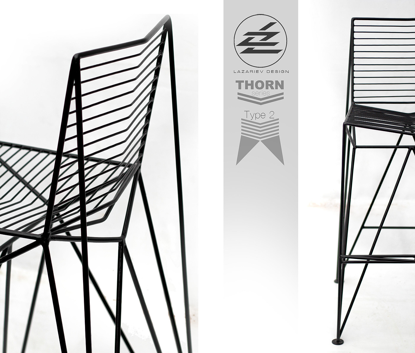 product design，Thorn-2，Metal bar chair，