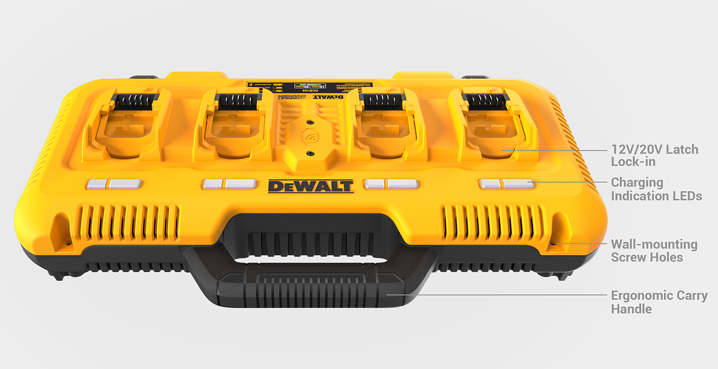 product design，Multi port synchronous fast charger，dewalt，