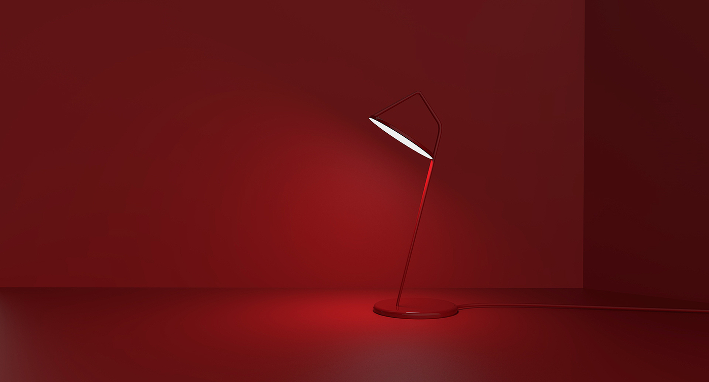 Metal，product design，Desk lamp，silhouette，
