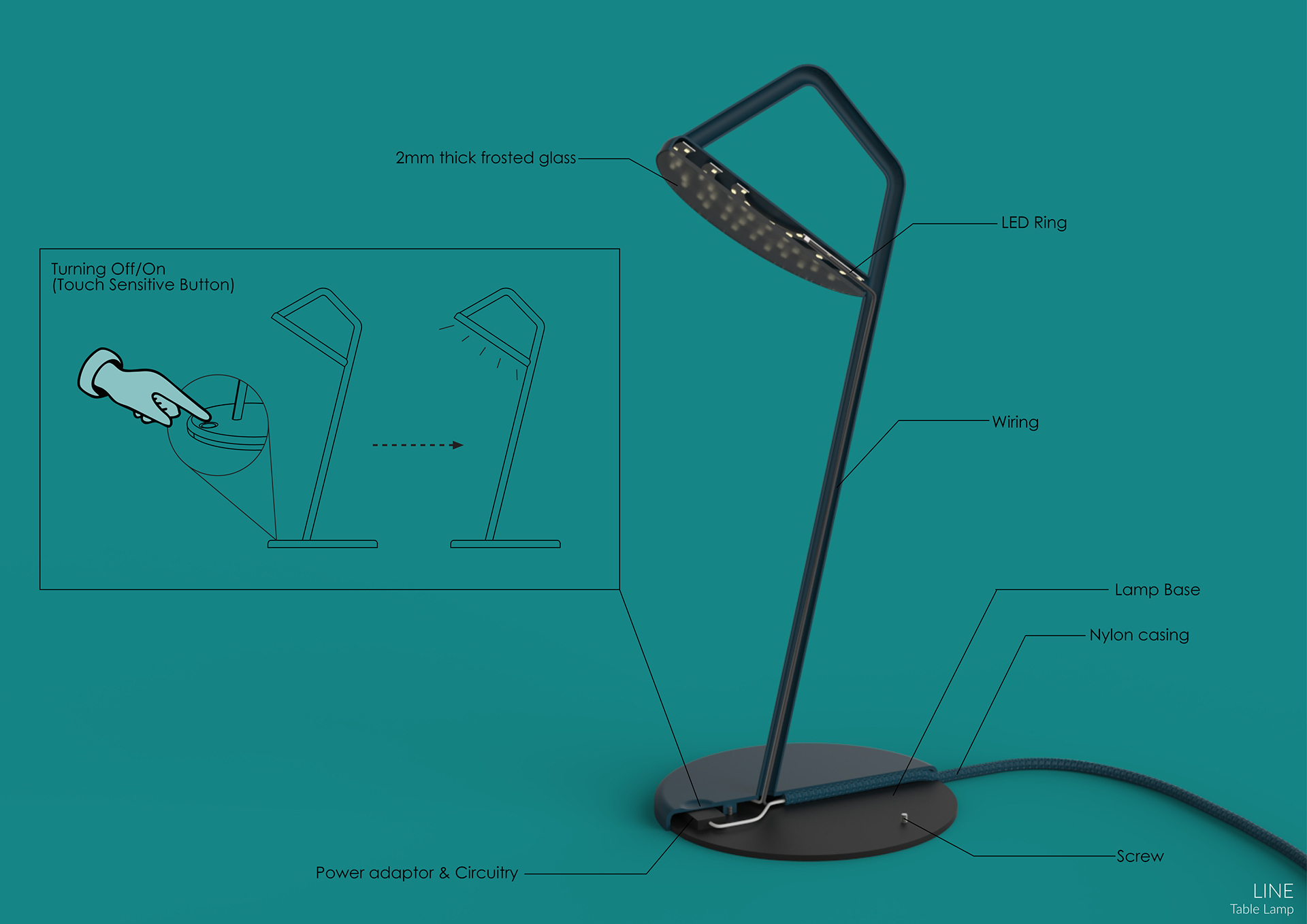 Metal，product design，Desk lamp，silhouette，