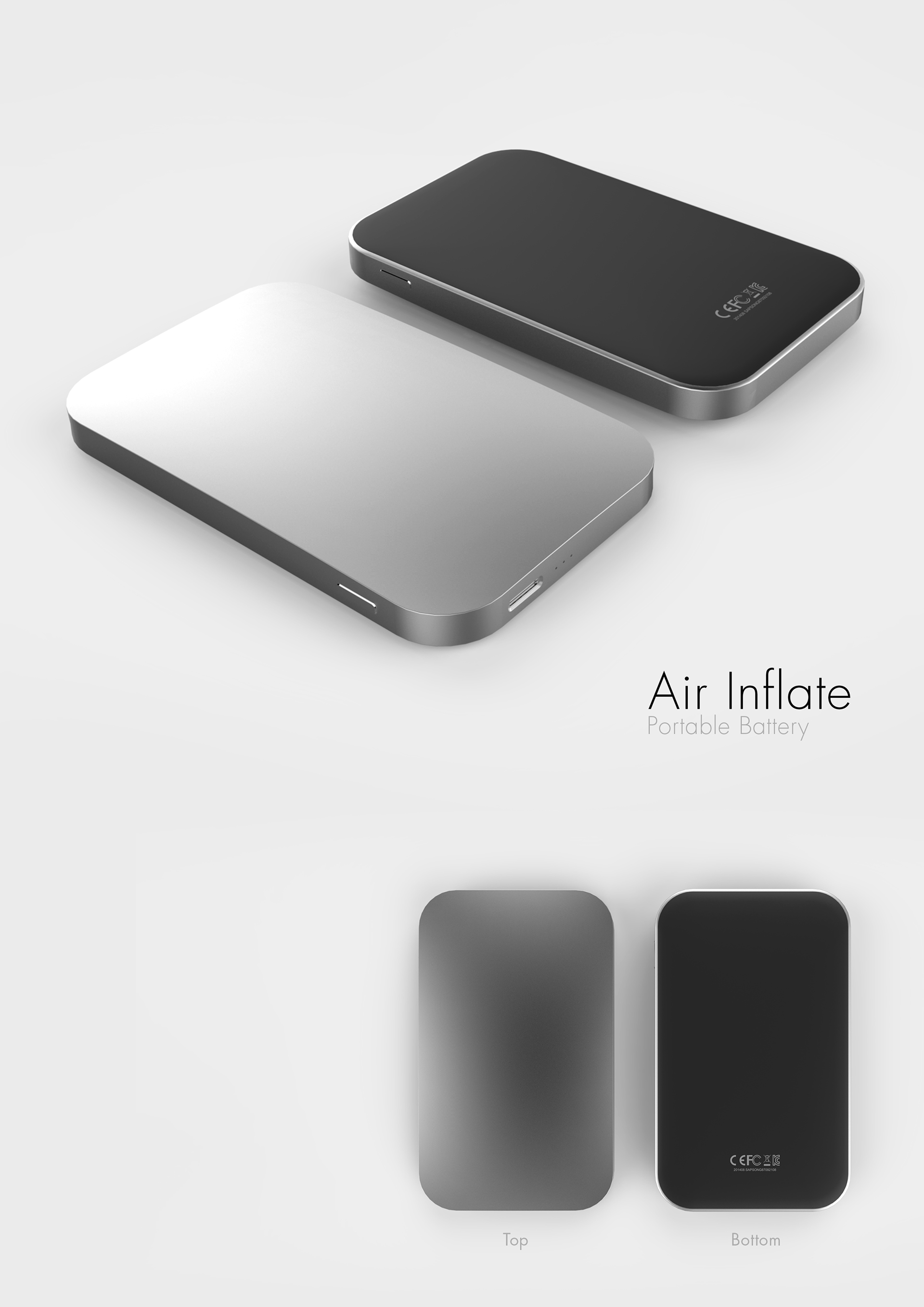 portable battery，Metal，Air Inflate，