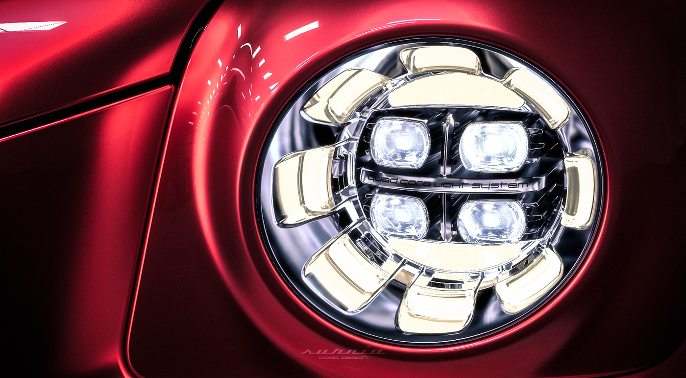 Lamp detail display，Simple and generous shape，Surface bump，Excellent performance，Concept Car，