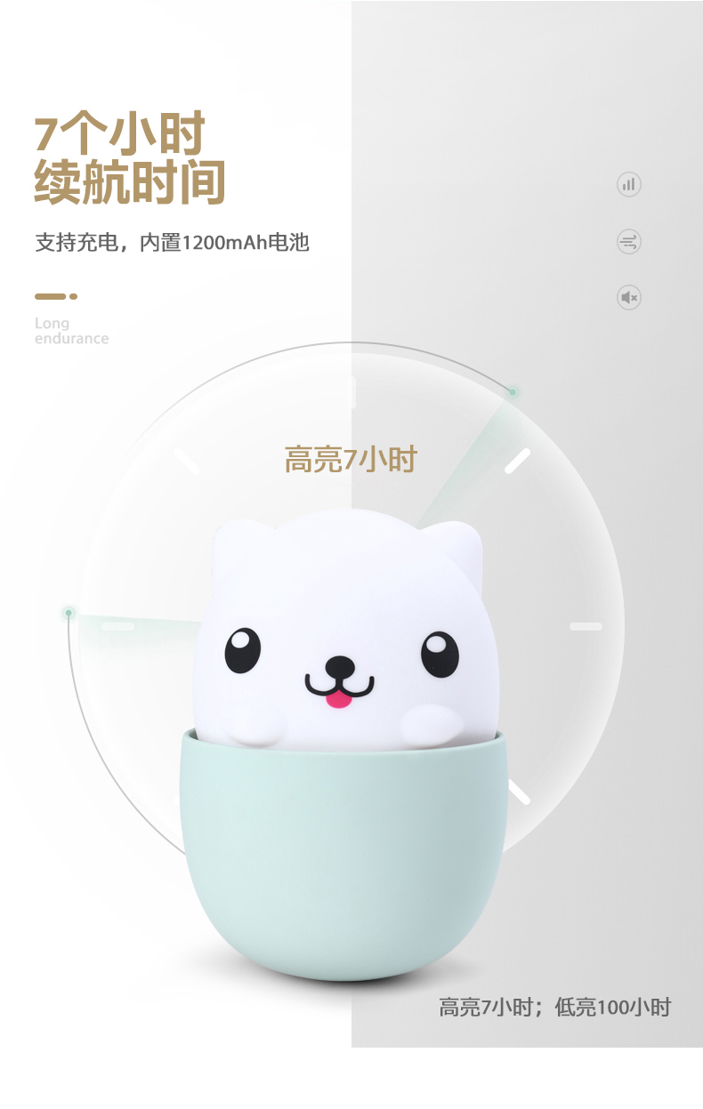 silica gel，Night light，decompression，Breast feeding lamp，lovely，Press adjustment，Bicolor switching，environment protection，gift，