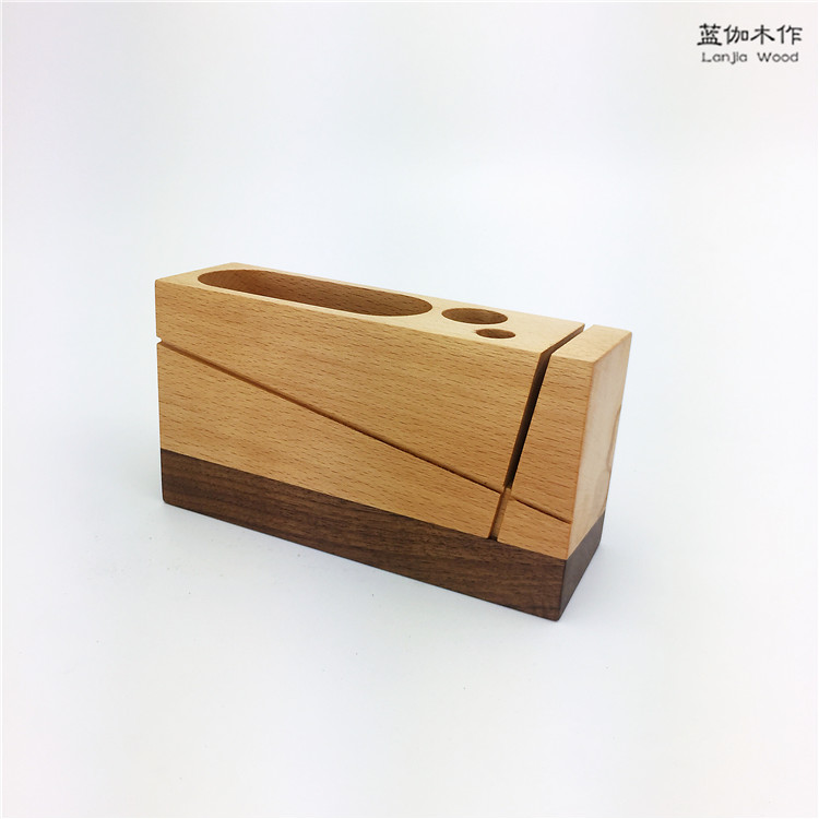 Desktop storage，Pen insert，Black walnut，solid wood，original，