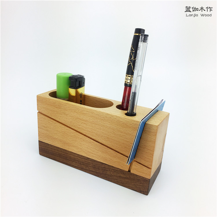 Desktop storage，Pen insert，Black walnut，solid wood，original，