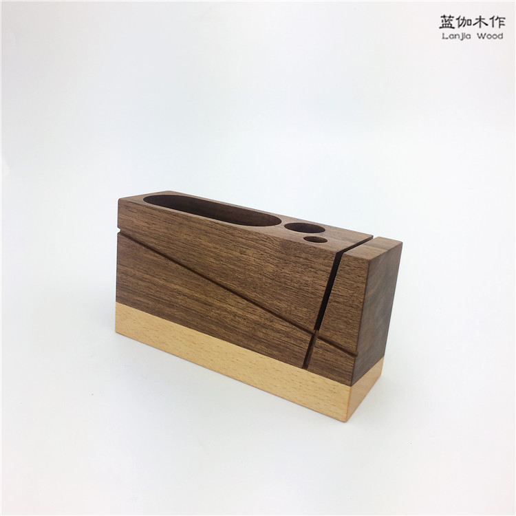 Desktop storage，Pen insert，Black walnut，solid wood，original，