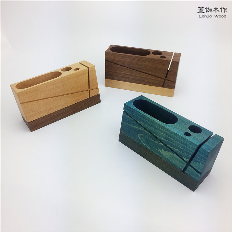 Desktop storage，Pen insert，Black walnut，solid wood，original，