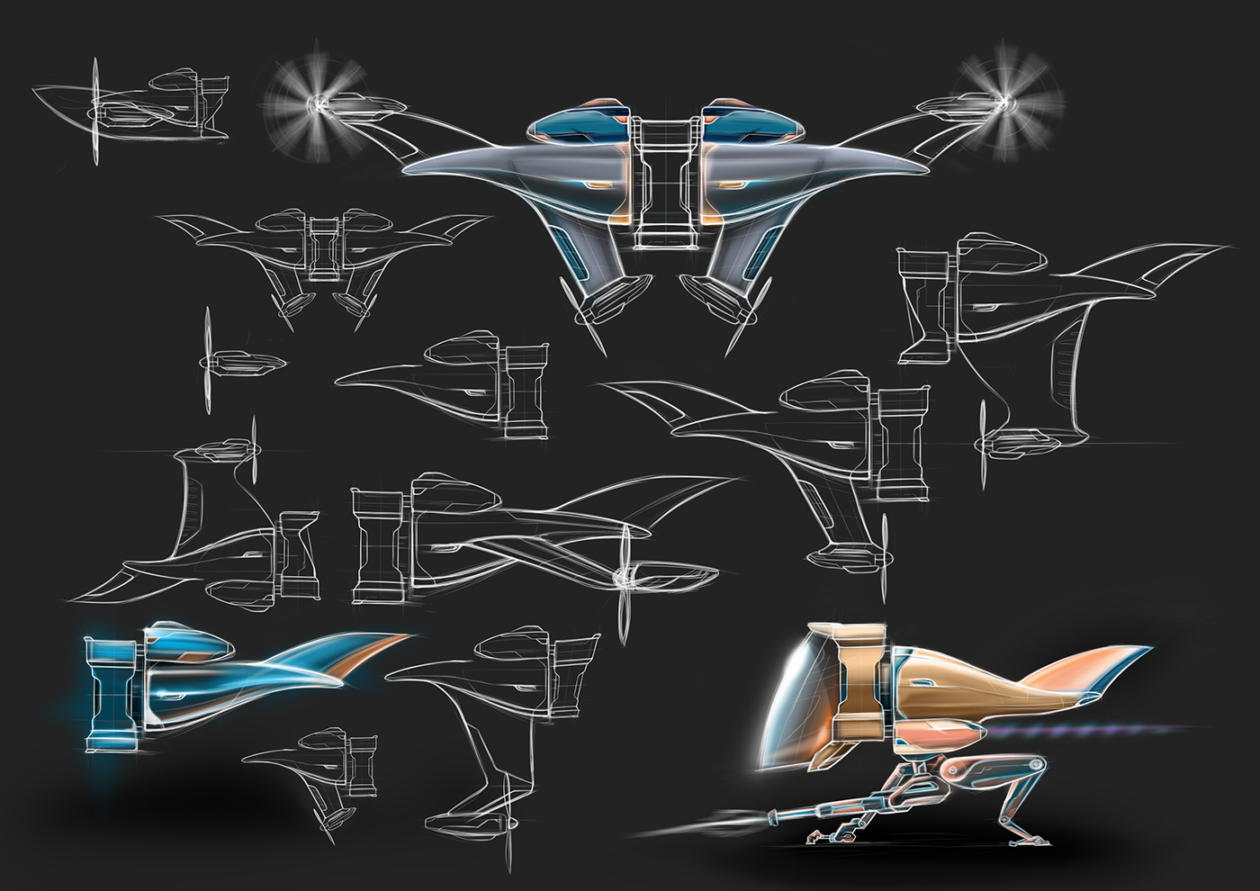 Three wings，sketch，UAV，concept，Concept Drone，I-KAAN，