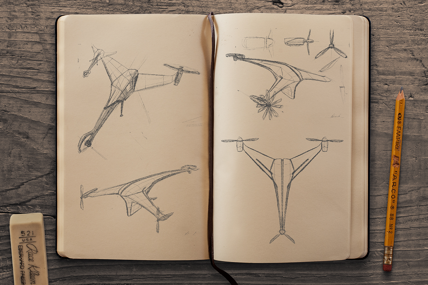 Three wings，sketch，UAV，concept，Concept Drone，I-KAAN，