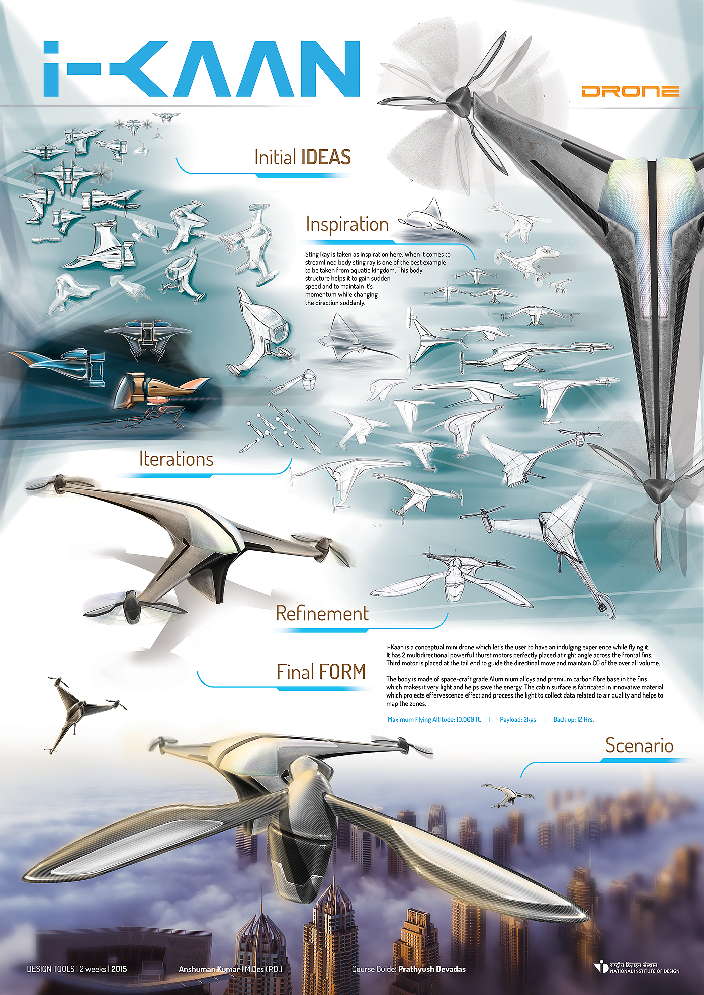 三翼，草图，无人机，概念，Concept Drone，I-KAAN，
