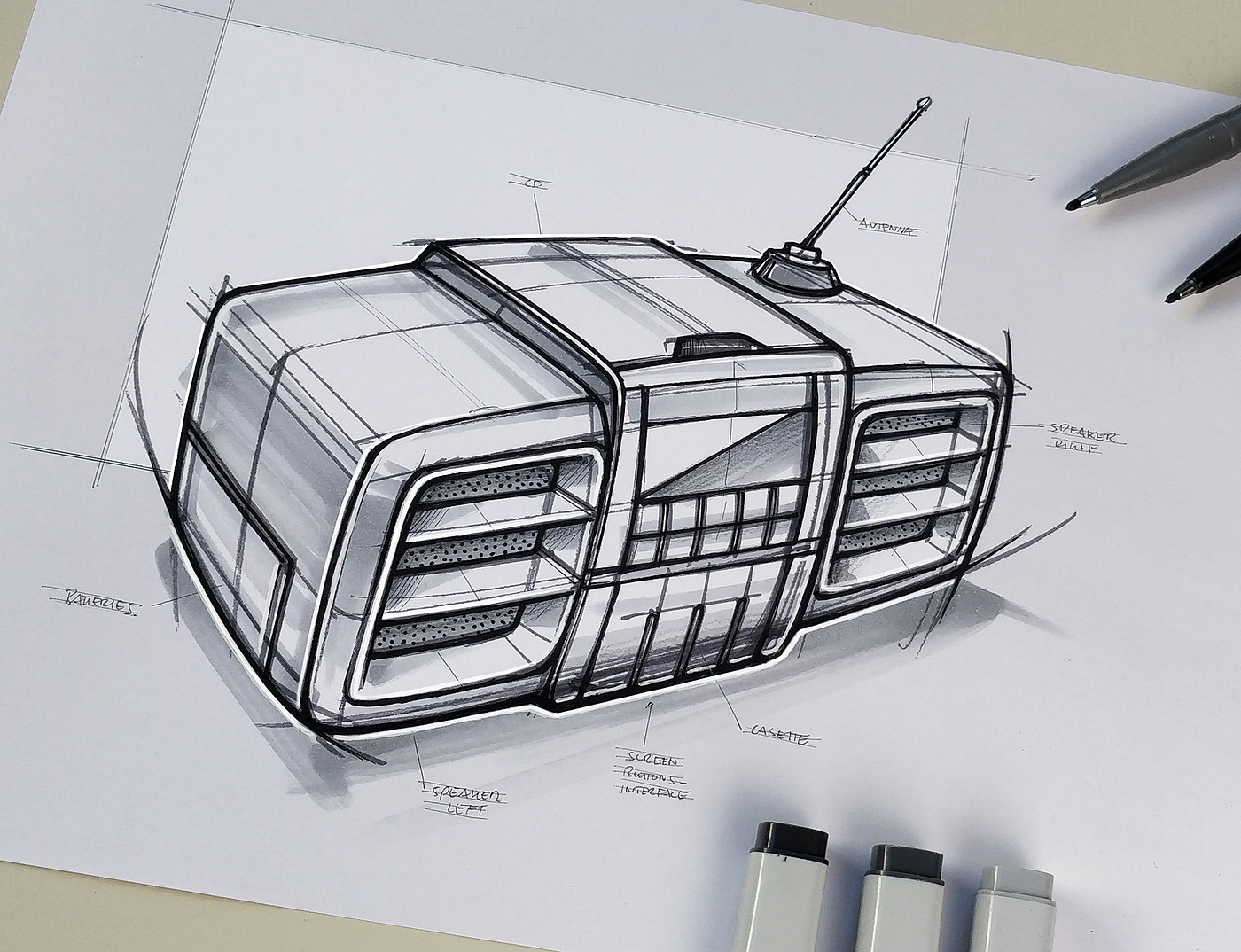 Hand drawn，marker pen，product design，