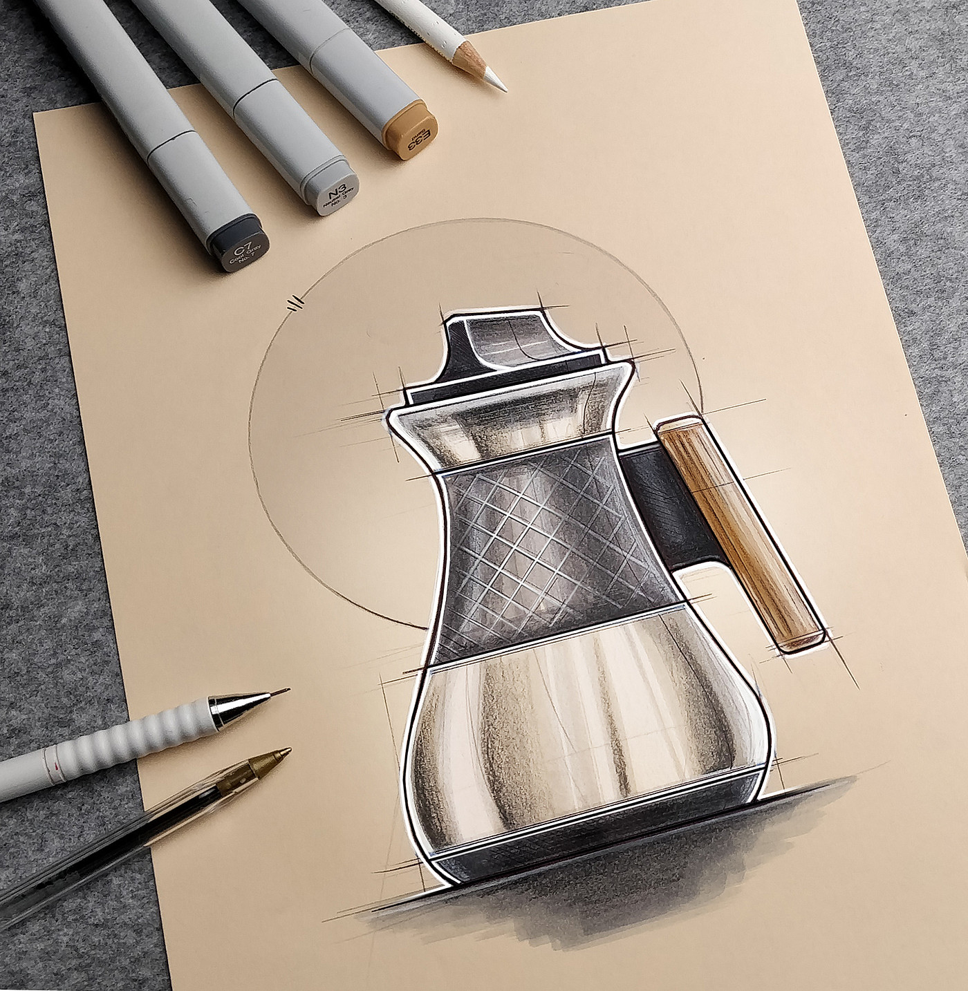 Hand drawn，marker pen，product design，