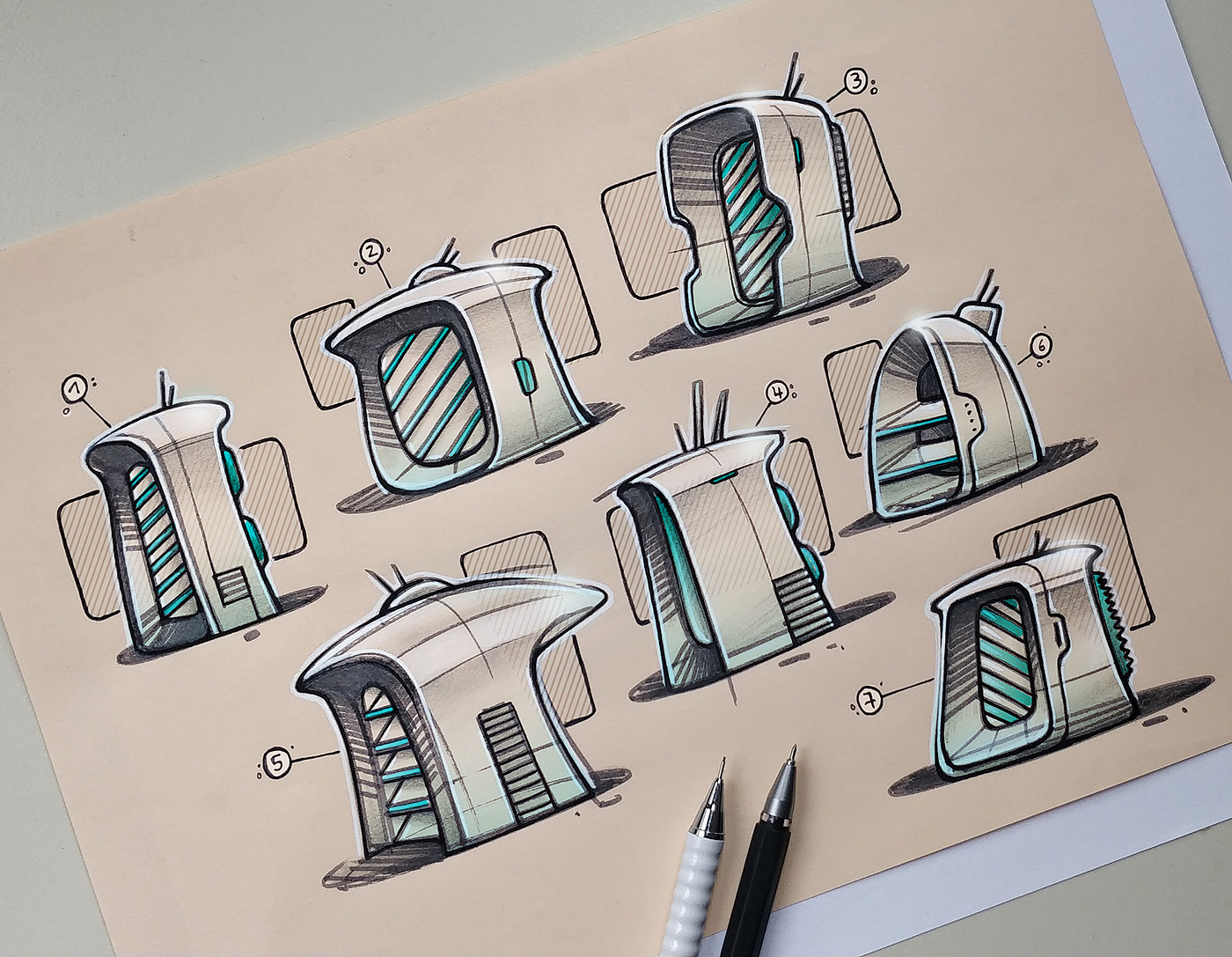 Hand drawn，marker pen，product design，